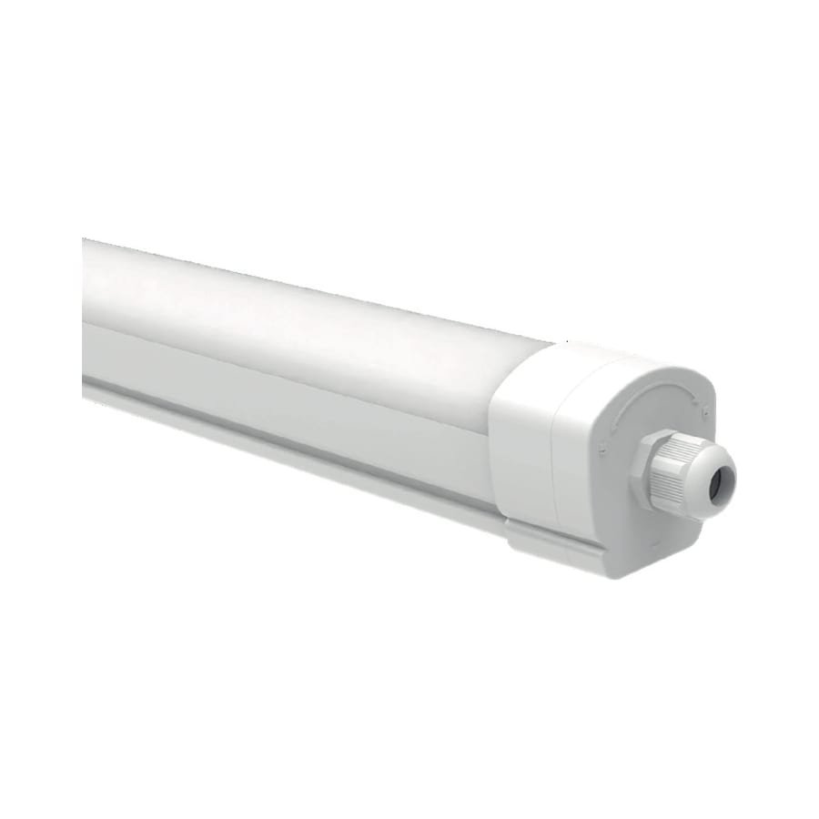 Réglette étanche LED Miidex Danube, boîtier blanc opale